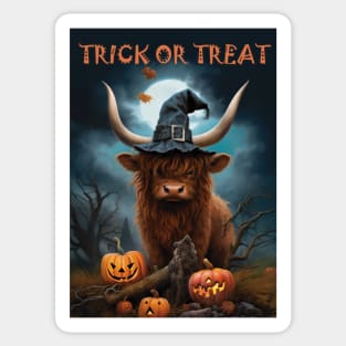 Trick Or treat - Highland Cow Sticker